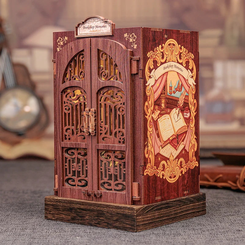 Retro Bookshop DIY Book Nook Kit — Wooden Bookshelf Insert