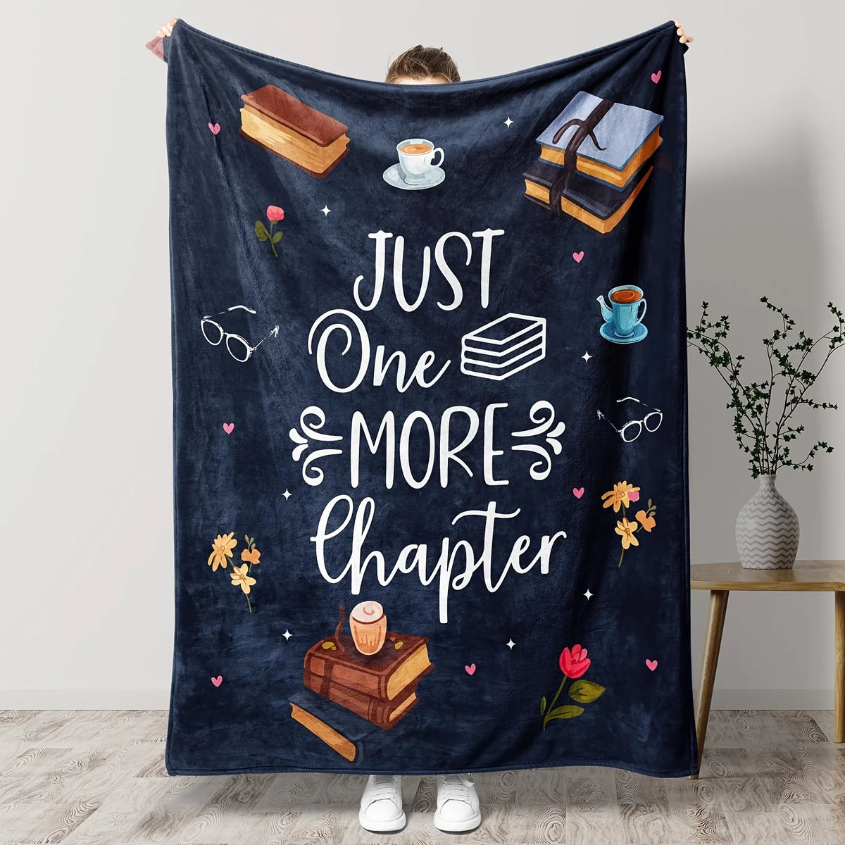 Just One More Chapter Fleece Throw Blanket
