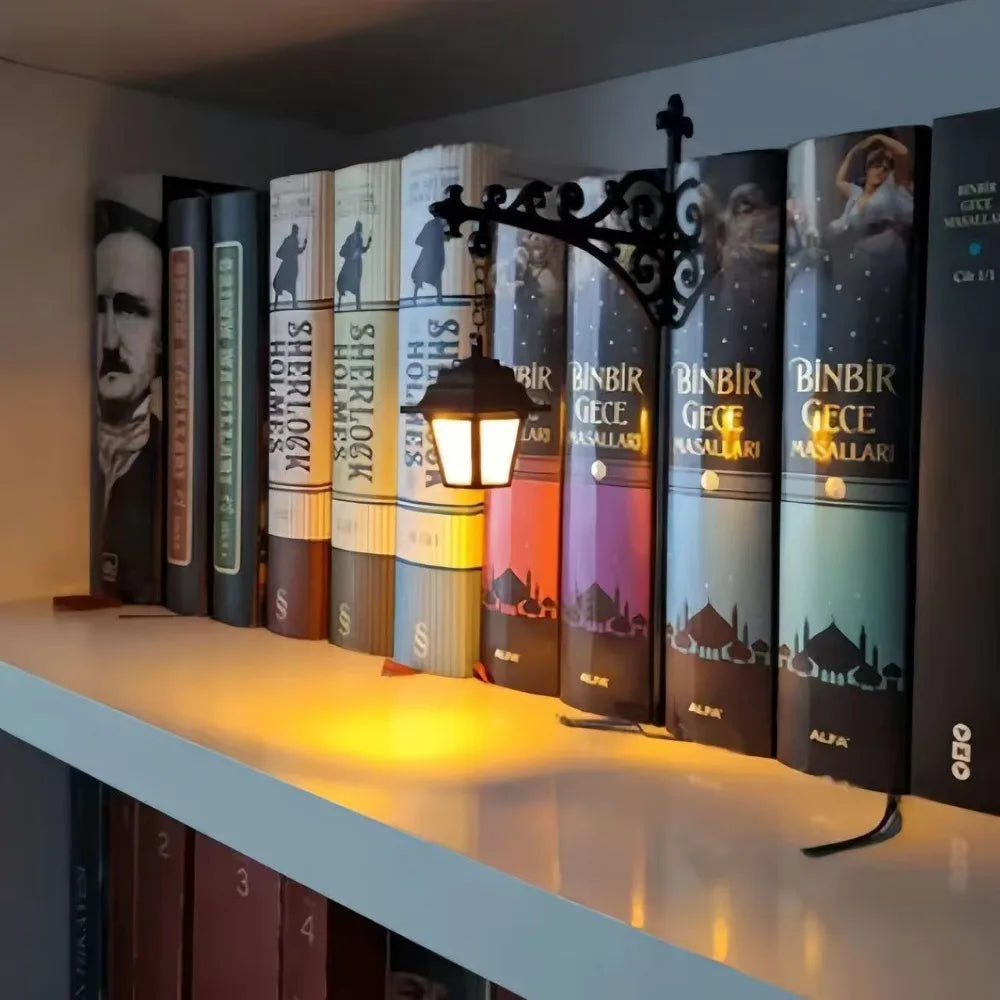 Vintage Bookshelf Lantern Night Light