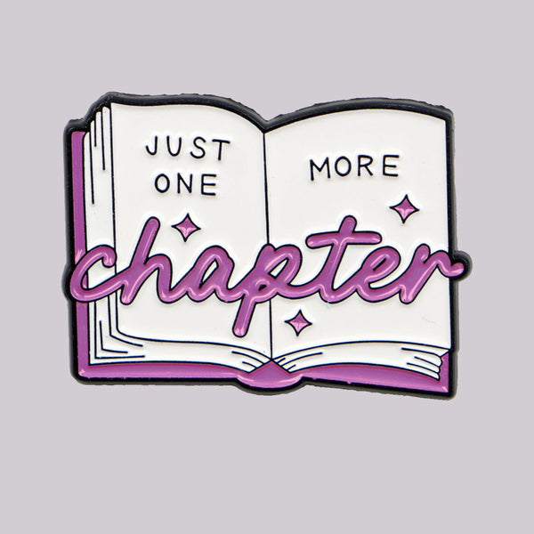 Open Book "Just One More Chapter" Enamel Pin