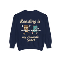 Reading Is My Favorite Sport Sweatshirt - Beige Letters