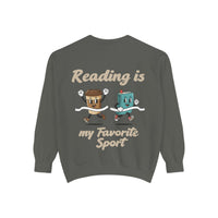 Reading Is My Favorite Sport Sweatshirt - Beige Letters