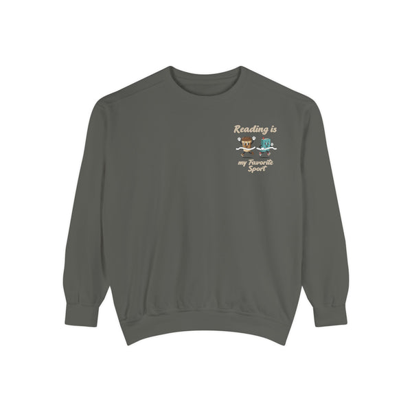 Reading Is My Favorite Sport Sweatshirt - Beige Letters