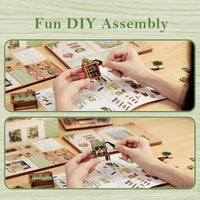 Bookstore Book Nook DIY Miniature Dollhouse Kit with Light