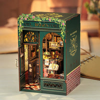 Bookstore Book Nook DIY Miniature Dollhouse Kit with Light