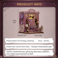 Bookstore Book Nook DIY Miniature Dollhouse Kit with Light