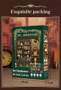 Retro Bookshop DIY Book Nook Kit — Wooden Bookshelf Insert