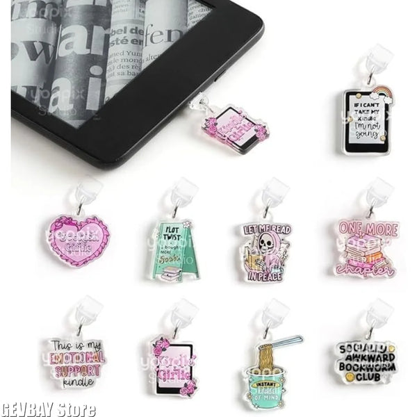 Bookish Slogan Charm Dust Plug — Pick Your Mood