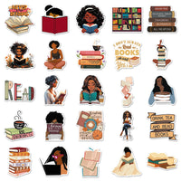 Black Girl Bookworm Sticker Pack — 50 Pieces
