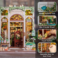 Bookstore Book Nook DIY Miniature Dollhouse Kit with Light
