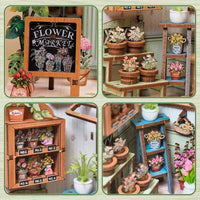 Bookstore Book Nook DIY Miniature Dollhouse Kit with Light