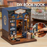 Bookstore Book Nook DIY Miniature Dollhouse Kit with Light