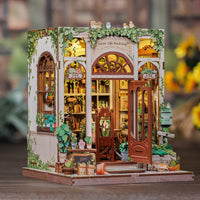 Bookstore Book Nook DIY Miniature Dollhouse Kit with Light