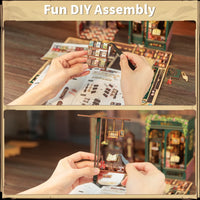 Bookstore Book Nook DIY Miniature Dollhouse Kit with Light