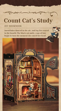 Retro Bookshop DIY Book Nook Kit — Wooden Bookshelf Insert