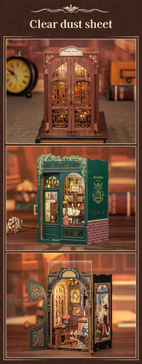 Retro Bookshop DIY Book Nook Kit — Wooden Bookshelf Insert