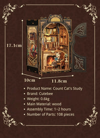 Bookstore Book Nook DIY Miniature Dollhouse Kit with Light