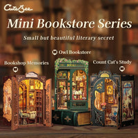 Retro Bookshop DIY Book Nook Kit — Wooden Bookshelf Insert