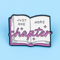 Open Book "Just One More Chapter" Enamel Pin
