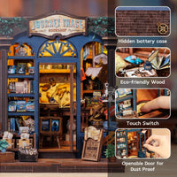 Bookstore Book Nook DIY Miniature Dollhouse Kit with Light