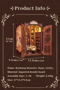 Retro Bookshop DIY Book Nook Kit — Wooden Bookshelf Insert