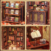 Bookstore Book Nook DIY Miniature Dollhouse Kit with Light