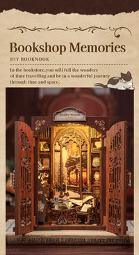 Retro Bookshop DIY Book Nook Kit — Wooden Bookshelf Insert