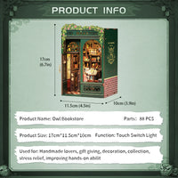 Bookstore Book Nook DIY Miniature Dollhouse Kit with Light
