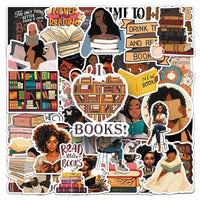 Black Girl Bookworm Sticker Pack — 50 Pieces