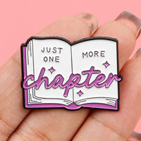 Open Book "Just One More Chapter" Enamel Pin