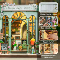 Bookstore Book Nook DIY Miniature Dollhouse Kit with Light