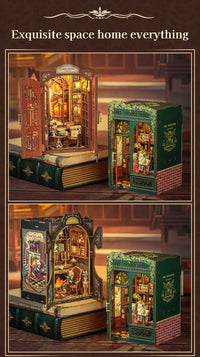 Retro Bookshop DIY Book Nook Kit — Wooden Bookshelf Insert