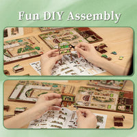 Bookstore Book Nook DIY Miniature Dollhouse Kit with Light