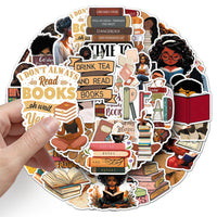 Black Girl Bookworm Sticker Pack — 50 Pieces