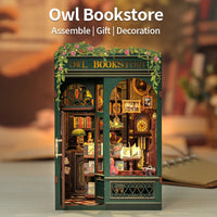 Bookstore Book Nook DIY Miniature Dollhouse Kit with Light