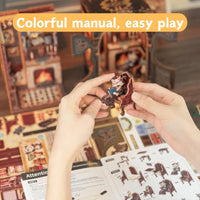 Bookstore Book Nook DIY Miniature Dollhouse Kit with Light