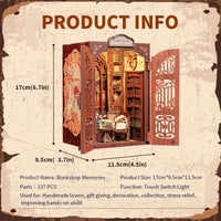 Bookstore Book Nook DIY Miniature Dollhouse Kit with Light