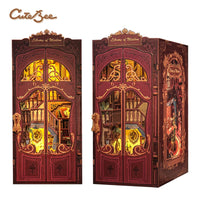 Bookstore Book Nook DIY Miniature Dollhouse Kit with Light