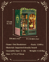 Retro Bookshop DIY Book Nook Kit — Wooden Bookshelf Insert