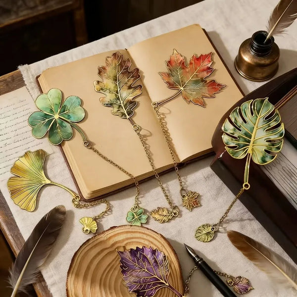 Vintage Leaf Metal Bookmark