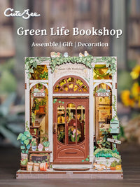 Bookstore Book Nook DIY Miniature Dollhouse Kit with Light