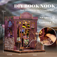 Bookstore Book Nook DIY Miniature Dollhouse Kit with Light