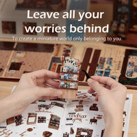 Bookstore Book Nook DIY Miniature Dollhouse Kit with Light