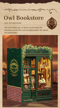 Retro Bookshop DIY Book Nook Kit — Wooden Bookshelf Insert