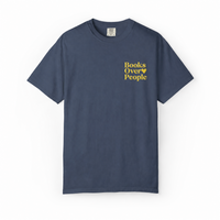 Books Over People Tee — Gold Embroidery
