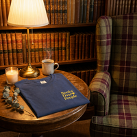 Books Over People Tee — Gold Embroidery