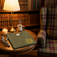 Books Over People Tee — Gold Embroidery