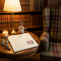 Books Over People - Wine Embroidery