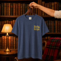 Books Over People Tee — Gold Embroidery